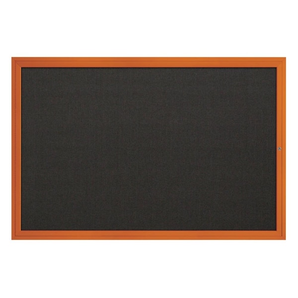 Slim Enclosed Corkboard, 24"x36", Black Alum Frame/Cork